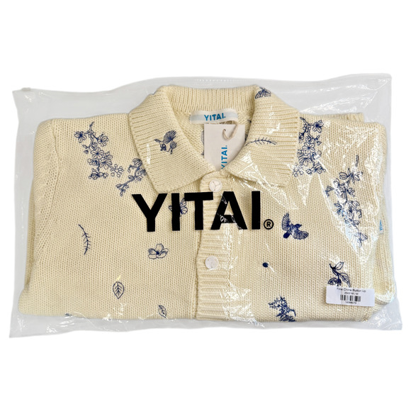 YITAI Sweater Embroidery Cardigan Medium Fine China Button Up Sold Out NIP New - Picture 3 of 12
